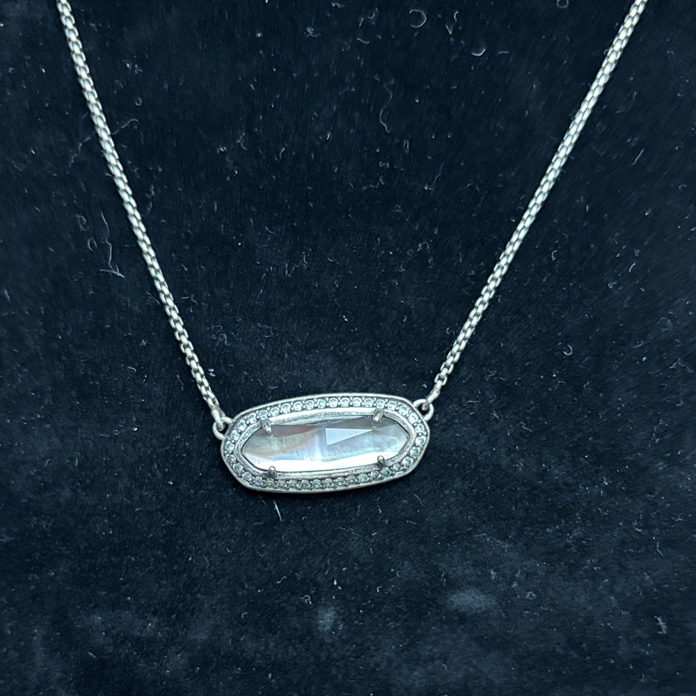 Kendra Scott Silver Crystal Pendant Necklace